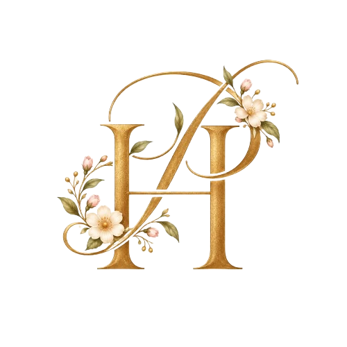 HP floral gold monogram